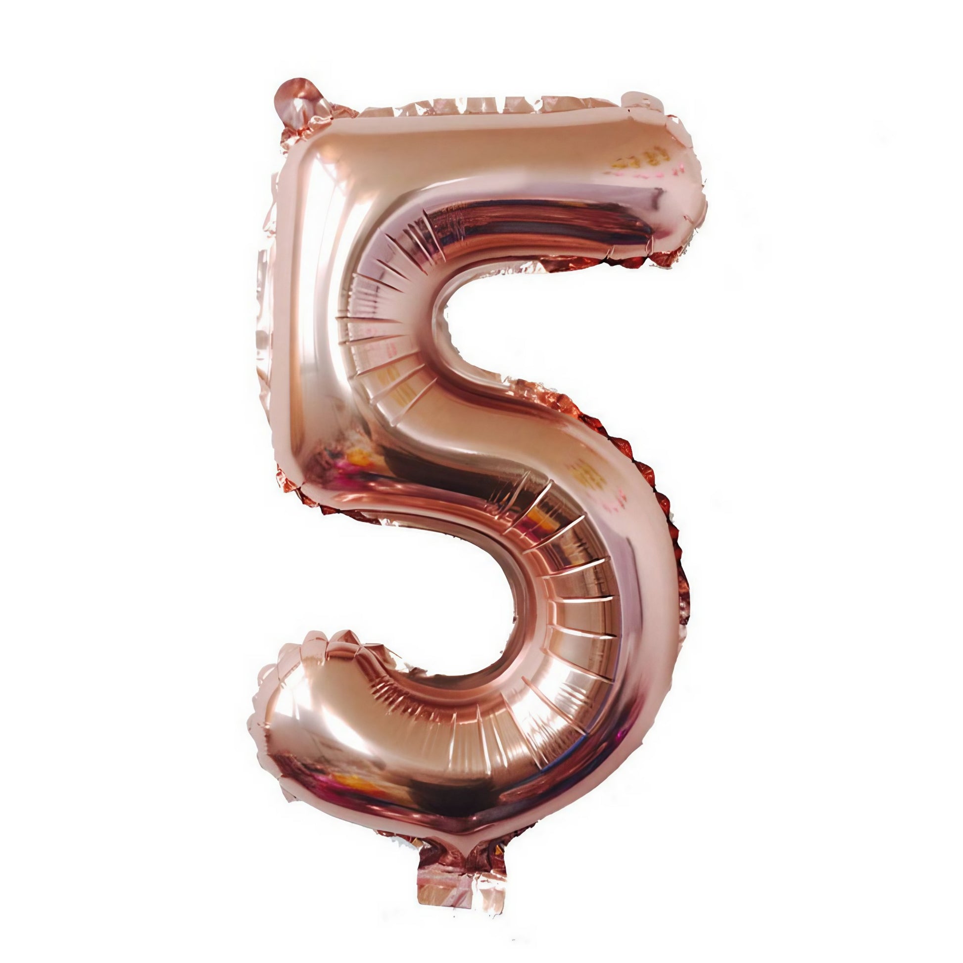 Balon din Folie Klevo, Cifra 5, 81 cm, Pentru Aer sau Heliu, Bulk, Roz Auriu
