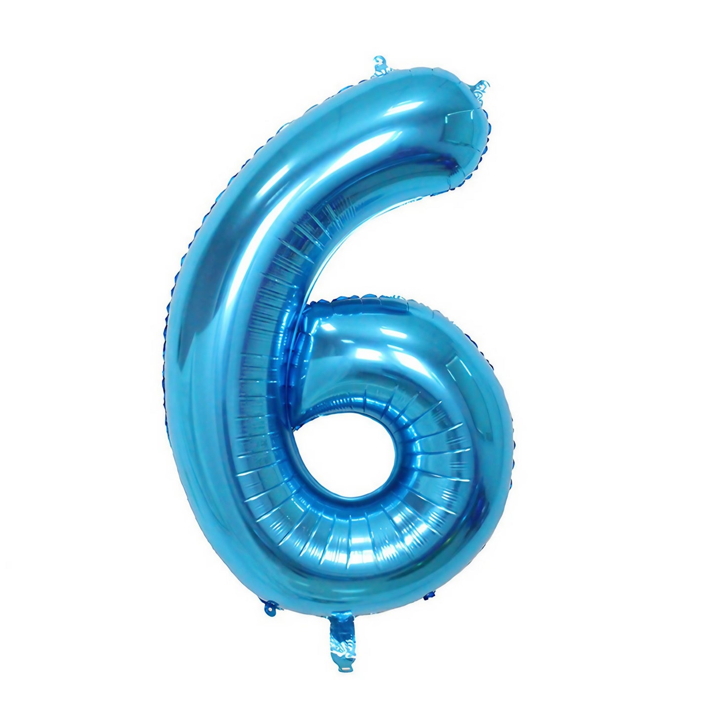 Balon din Folie Klevo, Cifra 6, 81 cm, Pentru Aer sau Heliu, Bulk, Albastru