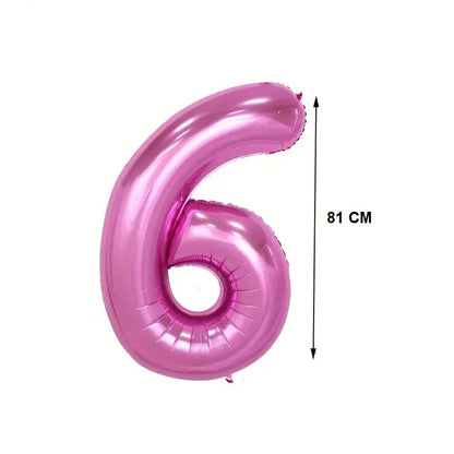 Balon din Folie Klevo, Cifra 6, 81 cm, Pentru Aer sau Heliu, Bulk, Mov