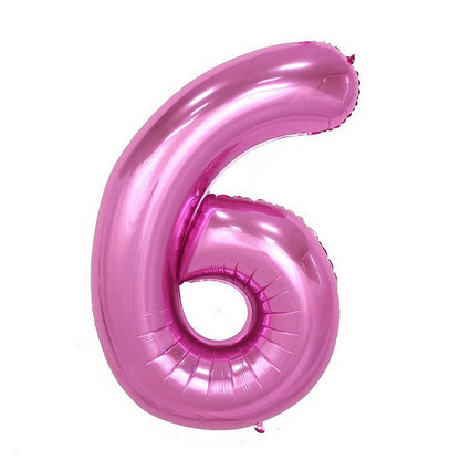 Balon din Folie Klevo, Cifra 6, 81 cm, Pentru Aer sau Heliu, Bulk, Mov