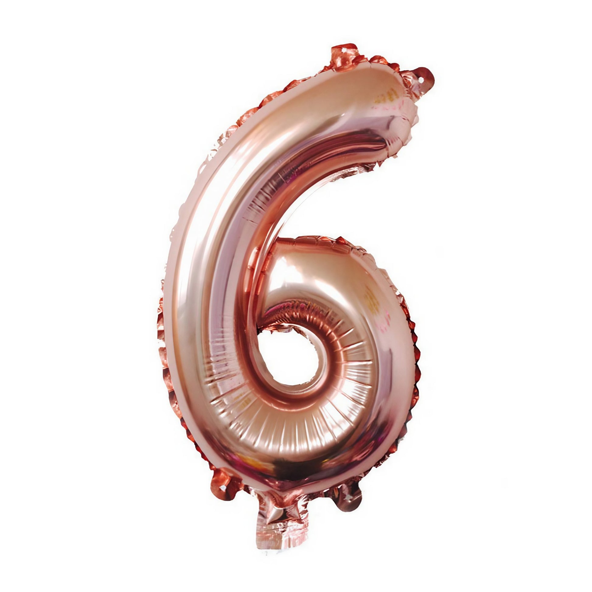 Balon din Folie Klevo, Cifra 6, 81 cm, Pentru Aer sau Heliu, Bulk, Roz Auriu
