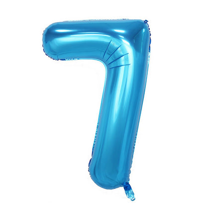 Balon din Folie Klevo, Cifra 7, 81 cm, Pentru Aer sau Heliu, Bulk, Albastru