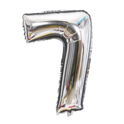 Balon din Folie Klevo, Cifra 7, 81 cm, Pentru Aer sau Heliu, Bulk, Argintiu