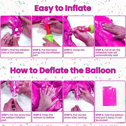 Balon din Folie, Klevo, Cifra 7, Tema Aniversare, 81 cm, Ambalaj Individual, Pai inclus, Umflare cu Aer sau Heliu, Bulk, Mov