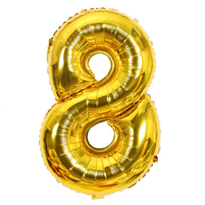 Balon din Folie Klevo, Cifra 8, 81 cm, Pentru Aer sau Heliu, Bulk, Auriu