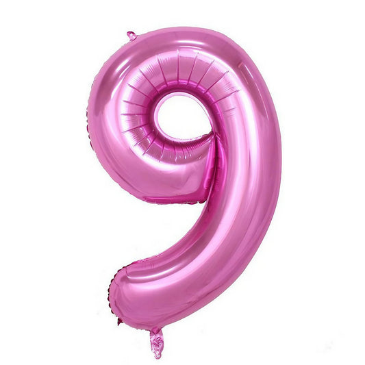 Balon din Folie Klevo, Cifra 9, 81 cm, Pentru Aer sau Heliu, Bulk, Mov