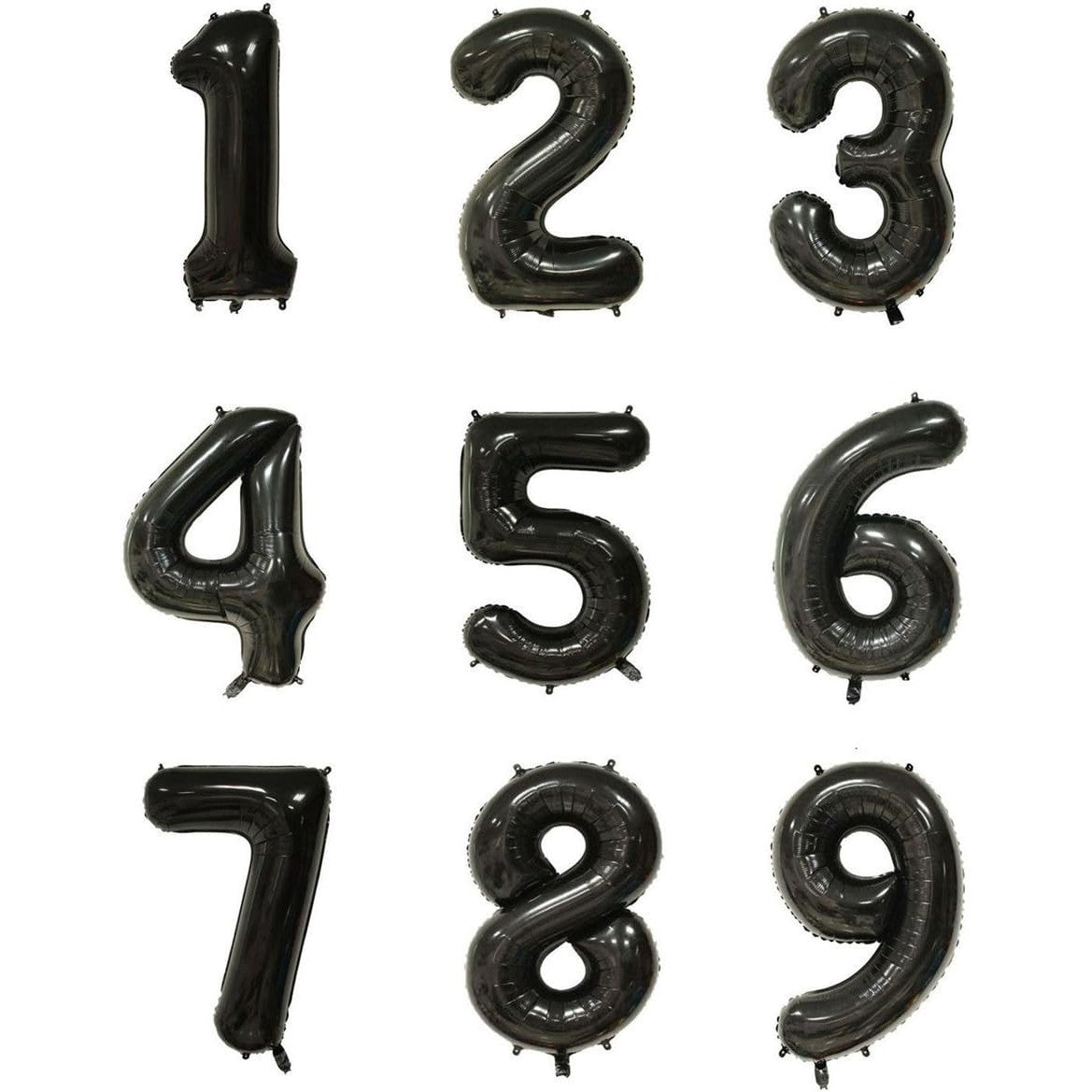 Balon din Folie Metalizata, Klevo, Figurina Cifra, Tema Aniversare 100 cm, Ambalaj Individual, Pai inclus, Umflare cu Aer sau Heliu, Negru, Cifra 4
