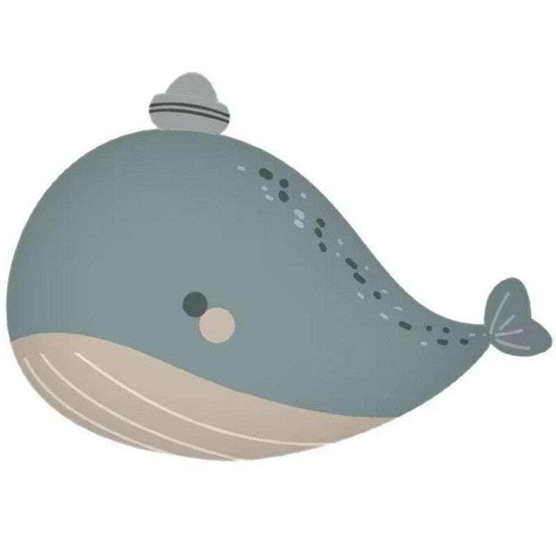 Balon din Folie Metalizata, Klevo, Figurina Animata, Model Balena, 70 x 49 cm, Ambalaj Individual, Pai Inclus, Umflare cu Aer sau Heliu, Albastru
