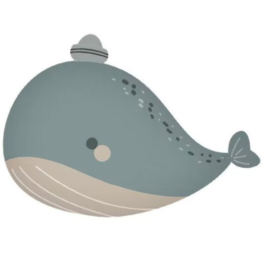 Balon din Folie Metalizata, Klevo, Figurina Animata, Model Balena, 70 x 49 cm, Ambalaj Individual, Pai Inclus, Umflare cu Aer sau Heliu, Albastru