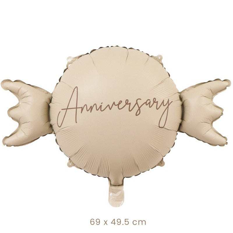 Balon din Folie Metalizata, Klevo, Figurina Animata, Model Bombonica Aniversara, 69 x 49.5 cm, Ambalaj Individual, Pai Inclus, Umflare cu Aer sau Heliu, Maro