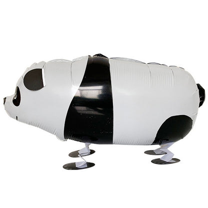 Balon din Folie Metalizata, Klevo, Figurina Animata, Model Panda, 74x42 cm, Ambalaj Individual, Pai Inclus, Umflare cu Aer sau Heliu, Alb-negru