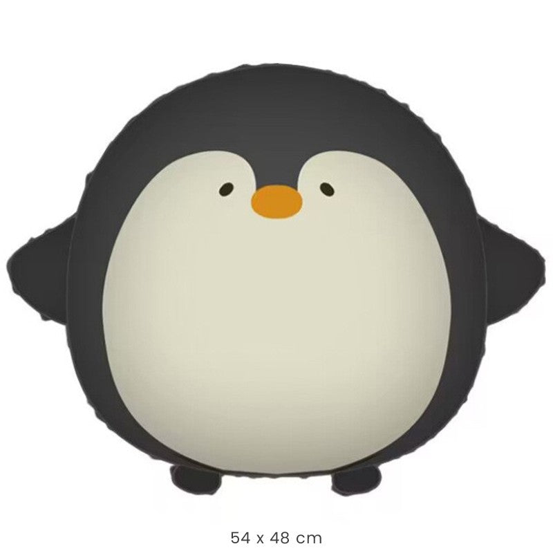 Balon din Folie Metalizata, Klevo, Figurina Animata, Model Pinguin, 54 x 48 cm, Ambalaj Individual, Pai Inclus, Umflare cu Aer sau Heliu, Negru