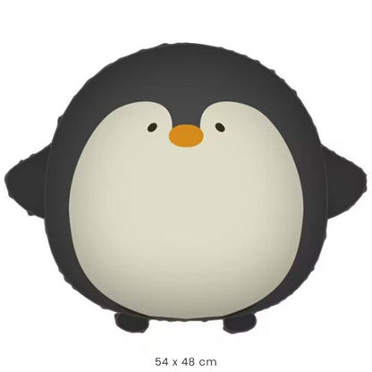 Balon din Folie Metalizata, Klevo, Figurina Animata, Model Pinguin, 54 x 48 cm, Ambalaj Individual, Pai Inclus, Umflare cu Aer sau Heliu, Negru