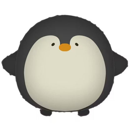 Balon din Folie Metalizata, Klevo, Figurina Animata, Model Pinguin, 54 x 48 cm, Ambalaj Individual, Pai Inclus, Umflare cu Aer sau Heliu, Negru