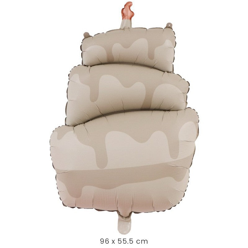 Balon din Folie Metalizata, Klevo, Figurina Animata, Model Tort, 96 x 55.5 cm, Ambalaj Individual, Pai Inclus, Umflare cu Aer sau Heliu, Maro