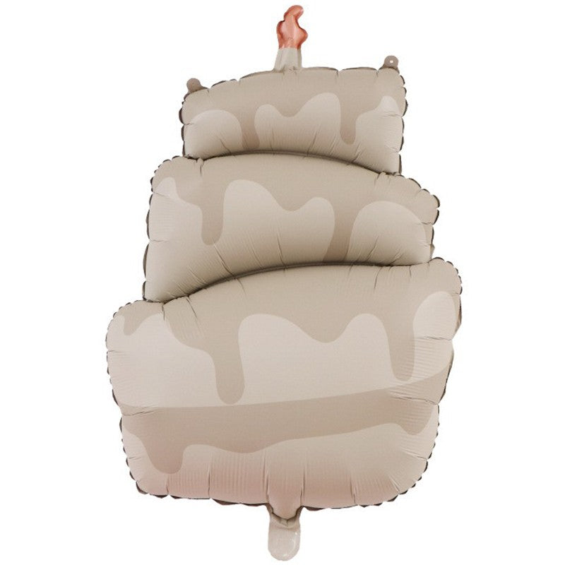 Balon din Folie Metalizata, Klevo, Figurina Animata, Model Tort, 96 x 55.5 cm, Ambalaj Individual, Pai Inclus, Umflare cu Aer sau Heliu, Maro