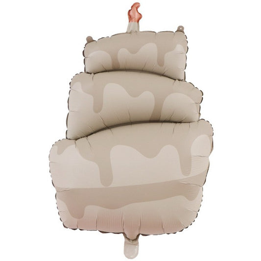 Balon din Folie Metalizata, Klevo, Figurina Animata, Model Tort, 96 x 55.5 cm, Ambalaj Individual, Pai Inclus, Umflare cu Aer sau Heliu, Maro