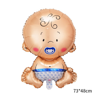 Balon din Folie Metalizata, Klevo, Figurina Baietel, Tema Botez, 73x48 cm, Ambalaj Individual, Pai Inclus, Umflare cu Aer sau Heliu, Albastru