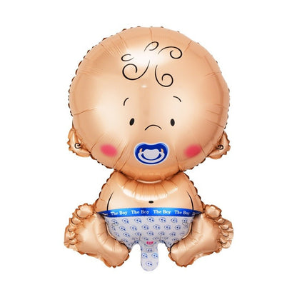 Balon din Folie Metalizata, Klevo, Figurina Baietel, Tema Botez, 73x48 cm, Ambalaj Individual, Pai Inclus, Umflare cu Aer sau Heliu, Albastru