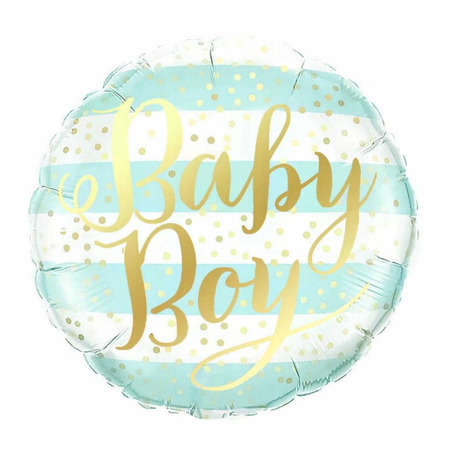 Balon din Folie Metalizata, Klevo, Figurina Cerc, Model Baby Boy, Tematica Gender Reveal, 45 cm, Ambalaj Individual, Pai Inclus, Umflare cu Aer sau Heliu, Albastru
