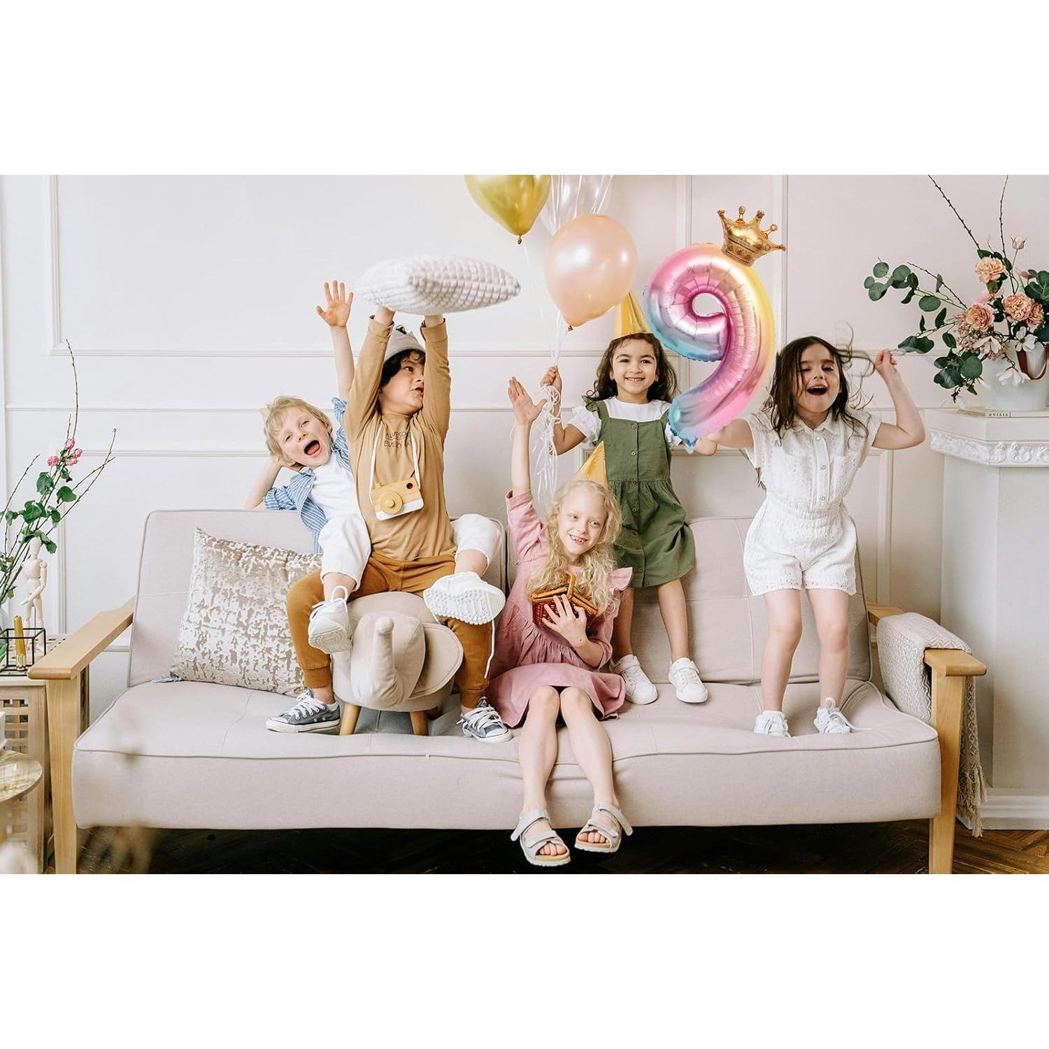 Balon din Folie Metalizata, Klevo, Figurina Cifra Gradient, Tema Aniversare 80 cm, Ambalaj Individual, Pai inclus, Umflare cu Aer sau Heliu