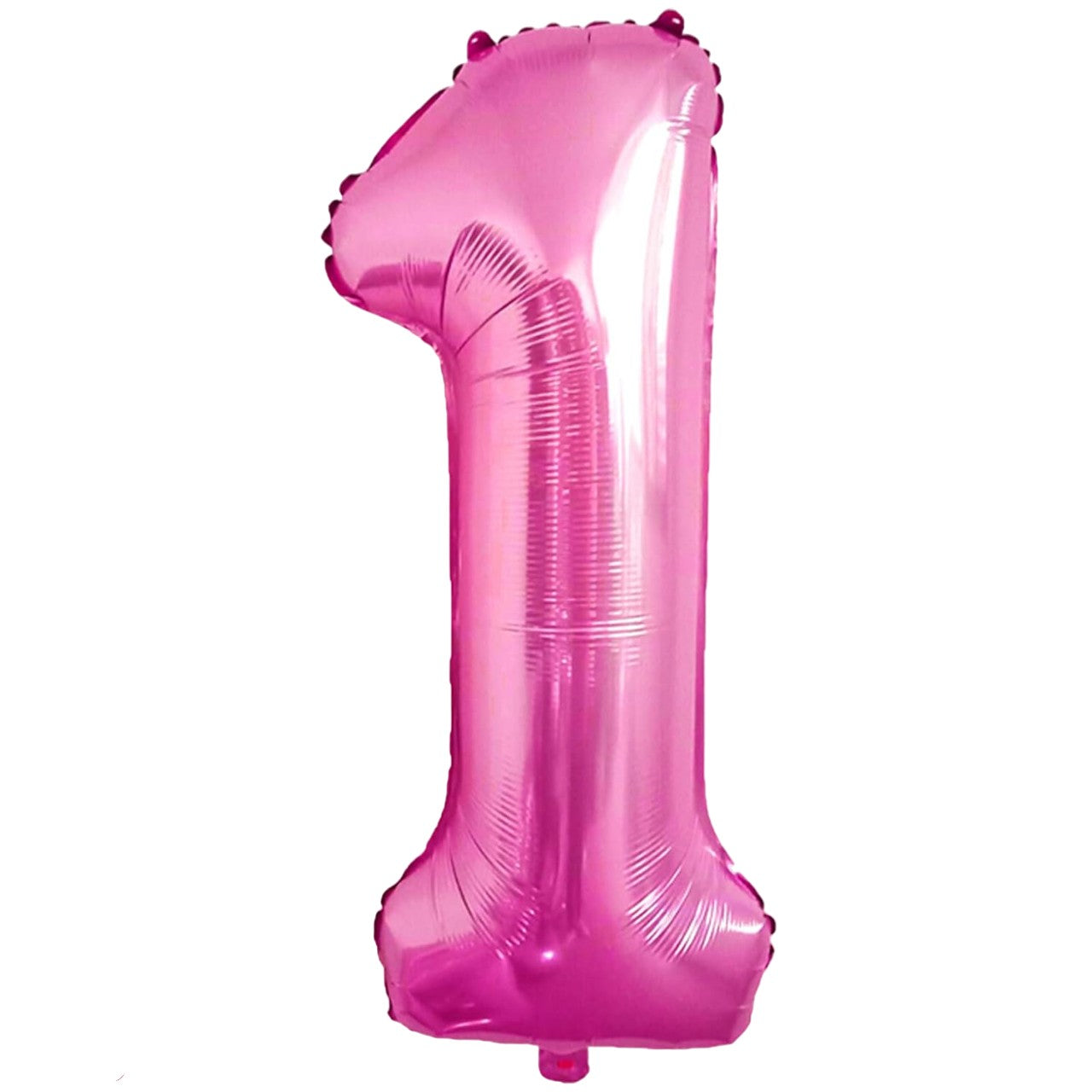 Balon din Folie Metalizata Klevo, Figurina Cifra, Tema Aniversare 80 cm, Ambalaj Individual, Pai inclus, Umflare cu Aer sau Heliu, Roz, Cifra 1