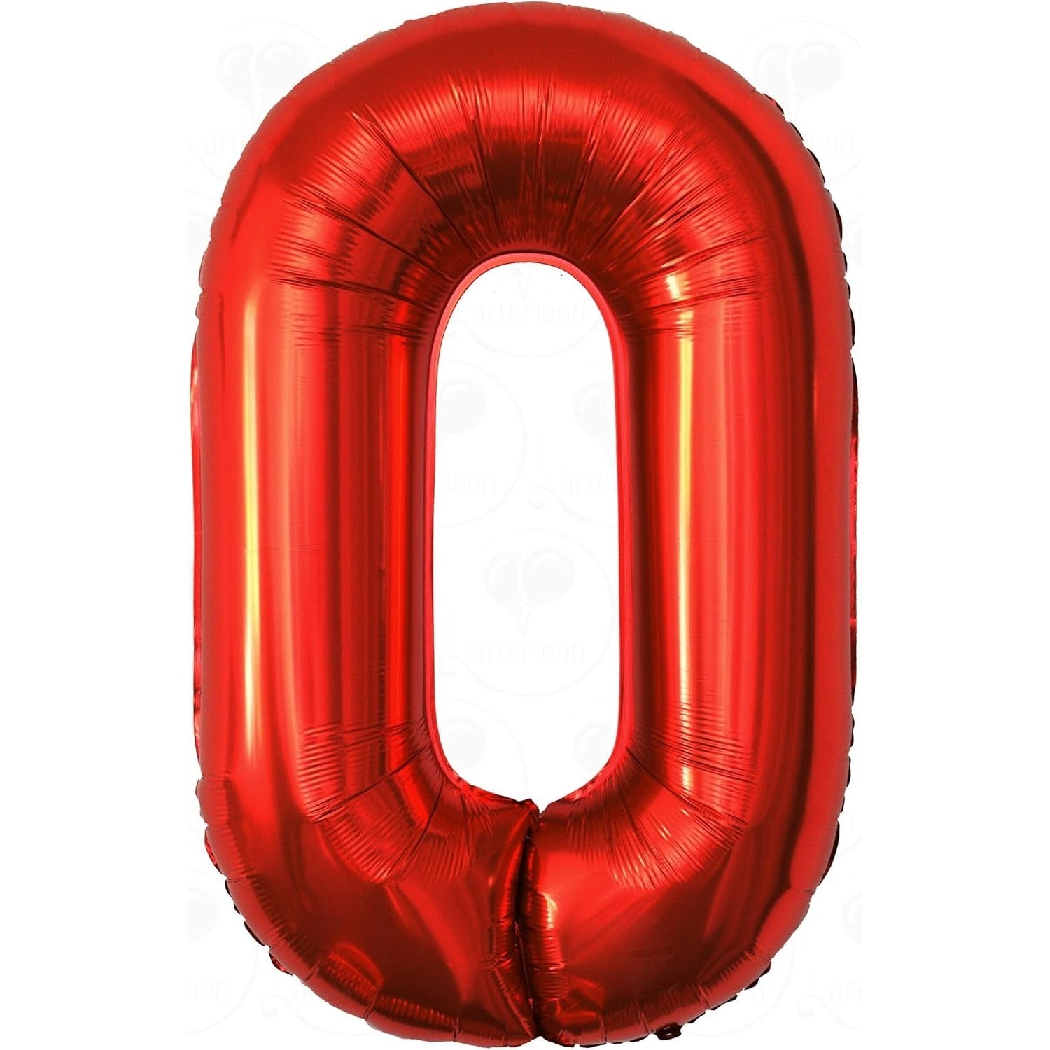 Balon din Folie Metalizata Klevo, Figurina Cifra, Tema Aniversare 80 cm, Ambalaj Individual, Pai inclus, Umflare cu Aer sau Heliu, Rosu, Cifra 0