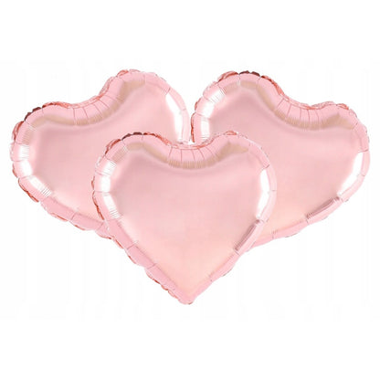 Balon din Folie Metalizata, Klevo, Figurina Inimioara, Model Simplu, Tematica Iubire, 40 cm, Ambalaj Individual, Pai Inclus, Umflare cu Aer sau Heliu, Rose