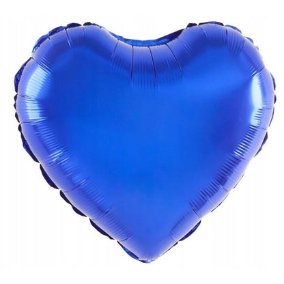 Balon din Folie Metalizata, Klevo, Figurina Inimioara, Model Simplu, Tematica Iubire, 40 cm, Ambalaj Individual, Pai Inclus, Umflare cu Aer sau Heliu, Albastru