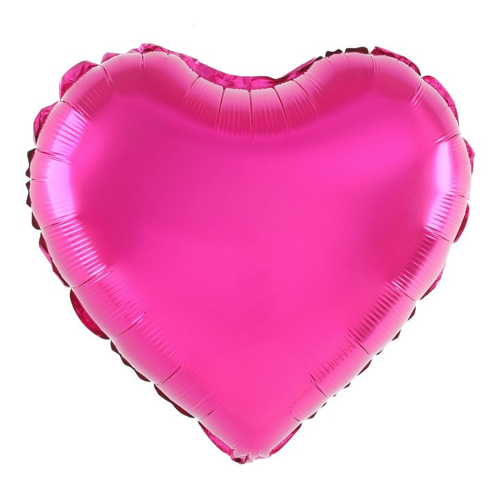 Balon din Folie Metalizata, Klevo, Figurina Inimioara, Model Simplu, Tematica Iubire, 40 cm, Ambalaj Individual, Pai Inclus, Umflare cu Aer sau Heliu, Roz