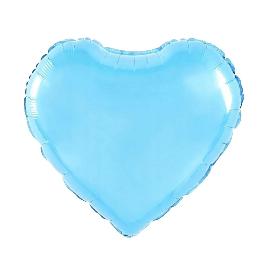 Balon din Folie Metalizata, Klevo, Figurina Inimioara, Model Simplu, Tematica Iubire, 40 cm, Ambalaj Individual, Pai Inclus, Umflare cu Aer sau Heliu, Bleu