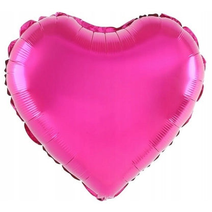 Balon din Folie Metalizata, Klevo, Figurina Inimioara, Model Simplu, Tematica Iubire, 40 cm, Ambalaj Individual, Pai Inclus, Umflare cu Aer sau Heliu, Roz