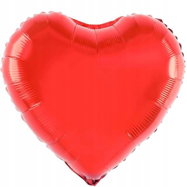 Balon din Folie Metalizata, Klevo, Figurina Inimioara, Model Simplu, Tematica Iubire, 40 cm, Ambalaj Individual, Pai Inclus, Umflare cu Aer sau Heliu, Rosu