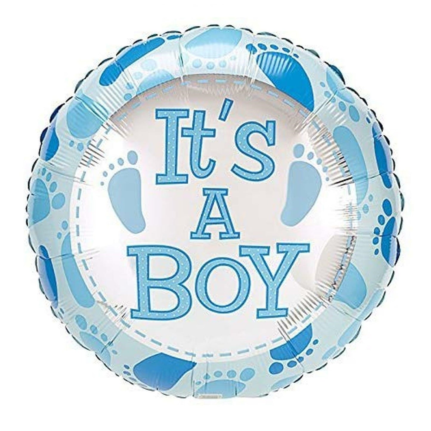 Balon din Folie Metalizata, Klevo, Figurina Rotunda, Model It's a Boy, Tema Gender Reveal, 45 cm, Ambalaj Individual, Pai Inclus, Umflare cu Aer sau