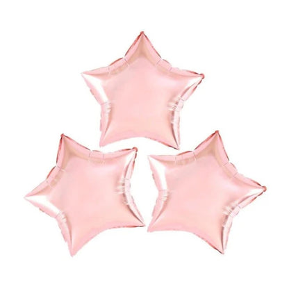 Balon din Folie Metalizata, Klevo, Figurina Stea, Model Simplu, Tematica Aniversare, 40 cm, Ambalaj Individual, Pai Inclus, Umflare cu Aer sau Heliu, Rose