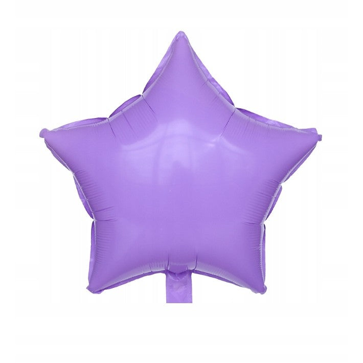 Balon din Folie Metalizata, Klevo, Figurina Stea, Model Simplu, Tematica Aniversare, 40 cm, Ambalaj Individual, Pai Inclus, Umflare cu Aer sau Heliu, Mov