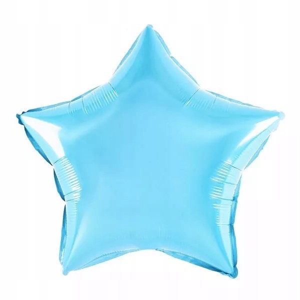 Balon din Folie Metalizata, Klevo, Figurina Stea, Model Simplu, Tematica Aniversare, 40 cm, Ambalaj Individual, Pai Inclus, Umflare cu Aer sau Heliu, Bleu