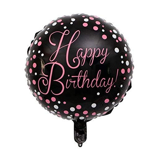 Balon din Folie Metalizata, Klevo, Figurine, Model 2, Happy Birthday, Tematica Aniversare, 45 cm, Ambalaj Individual, Pai Inclus, Umflare cu Aer sau Heliu, Multicolor