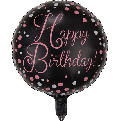 Balon din Folie Metalizata, Klevo, Figurine, Model 2, Happy Birthday, Tematica Aniversare, 45 cm, Ambalaj Individual, Pai Inclus, Umflare cu Aer sau Heliu, Multicolor