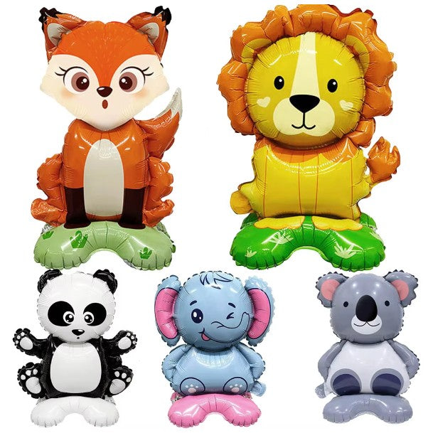 Balon din Folie Metalizata, Klevo, Mini Figurine Animalute, Model Koala, Tematica Aniversare, 38x58 cm, Ambalaj Individual, Pai Inclus, Umflare cu Aer sau Heliu, Multicolor