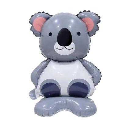 Balon din Folie Metalizata, Klevo, Mini Figurine Animalute, Model Koala, Tematica Aniversare, 38x58 cm, Ambalaj Individual, Pai Inclus, Umflare cu Aer sau Heliu, Multicolor