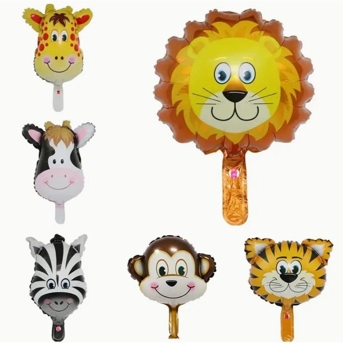 Balon din Folie Metalizata, Klevo, Mini Figurine Animalute, Model Maimutica, Tematica Aniversare, 42x42 cm, Ambalaj Individual, Pai Inclus, Umflare cu Aer sau Heliu, Multicolor