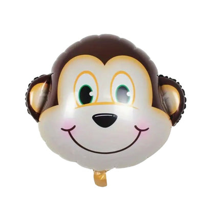 Balon din Folie Metalizata, Klevo, Mini Figurine Animalute, Model Maimutica, Tematica Aniversare, 42x42 cm, Ambalaj Individual, Pai Inclus, Umflare cu Aer sau Heliu, Multicolor