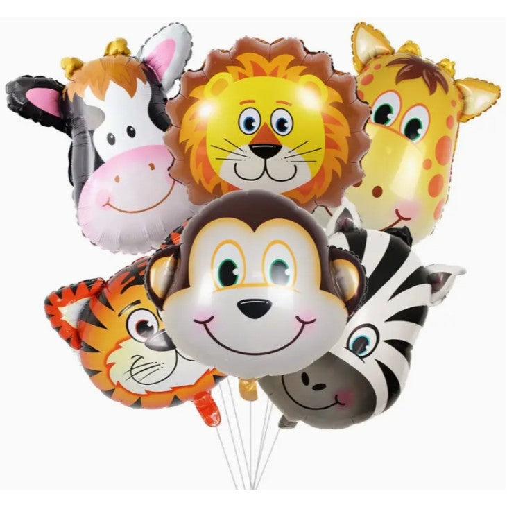 Balon din Folie Metalizata, Klevo, Mini Figurine Animalute, Model Zebra, Tematica Aniversare, 25x45 cm, Ambalaj Individual, Pai Inclus, Umflare cu Aer sau Heliu, Multicolor