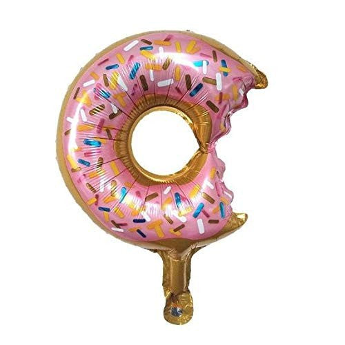 Balon din Folie Metalizata, Klevo, Mini Figurine Dulciuri, Model Gogoasa Muscata, Tematica Aniversare, 45x25 cm, Ambalaj Individual, Pai Inclus, Umflare cu Aer sau Heliu, Multicolor