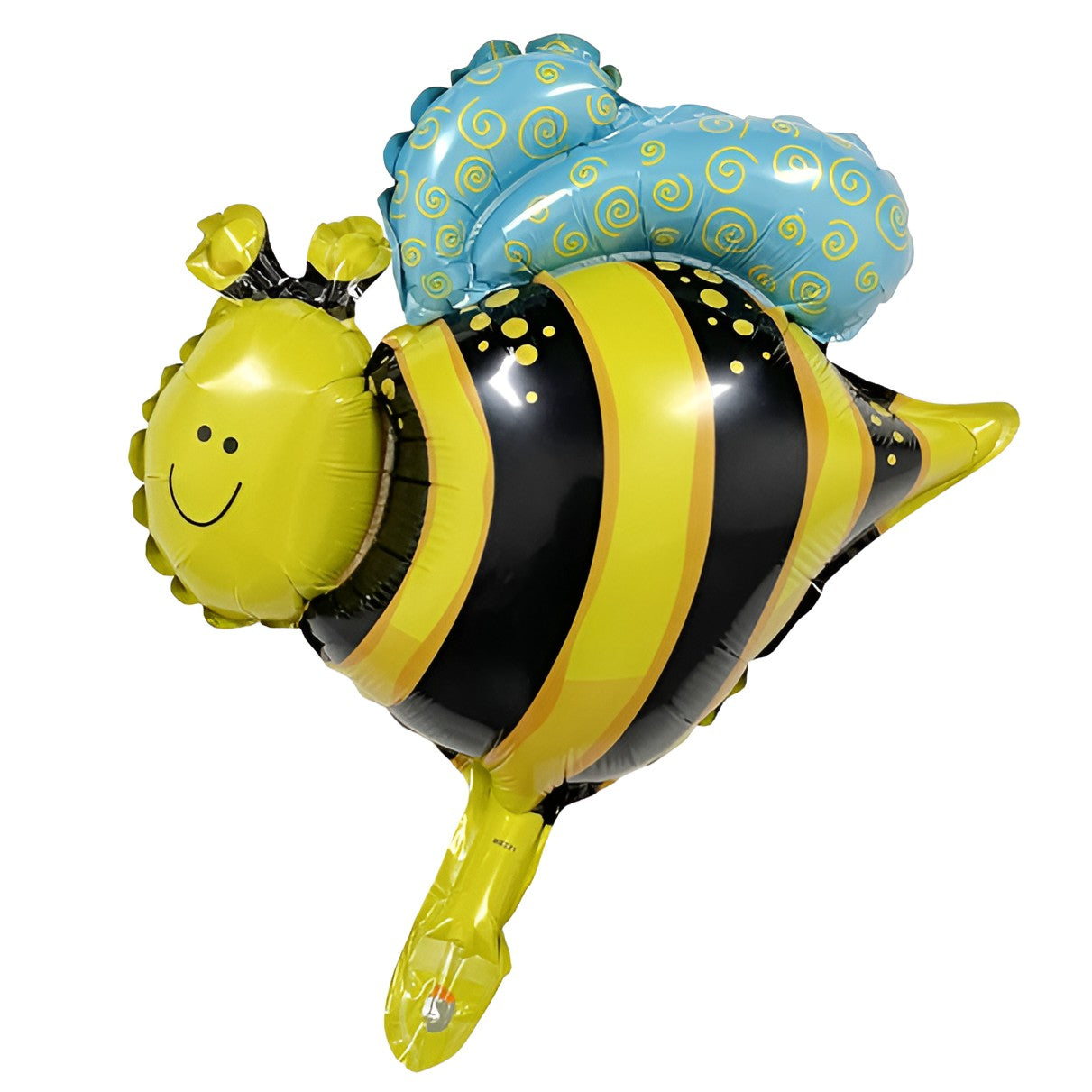 Balon din Folie Metalizata, Klevo, Mini Figurine, Model Albinuță, 36x42cm, Ambalaj Individual, Pai Inclus, Umflare cu Aer sau Heliu, Multicolor
