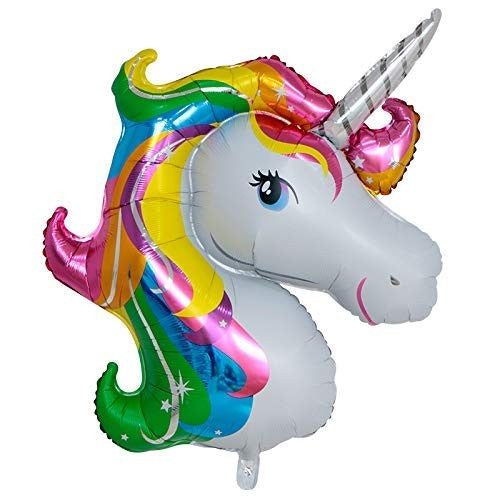Balon din Folie Metalizata, Klevo, Mini Figurine, Model Unicorn, Tematica Aniversare, 108x88 cm, Ambalaj Individual, Pai Inclus, Umflare cu Aer sau Heliu, Multicolor