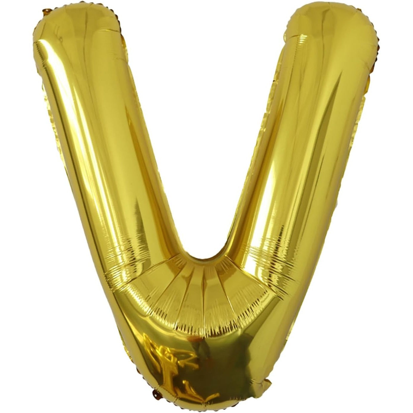 Balon Folie Metalizata Litera V, Klevo, 40 cm, Umflati cu Heliu sau Aer, Ambalaj Individual, Pai inclus, Auriu