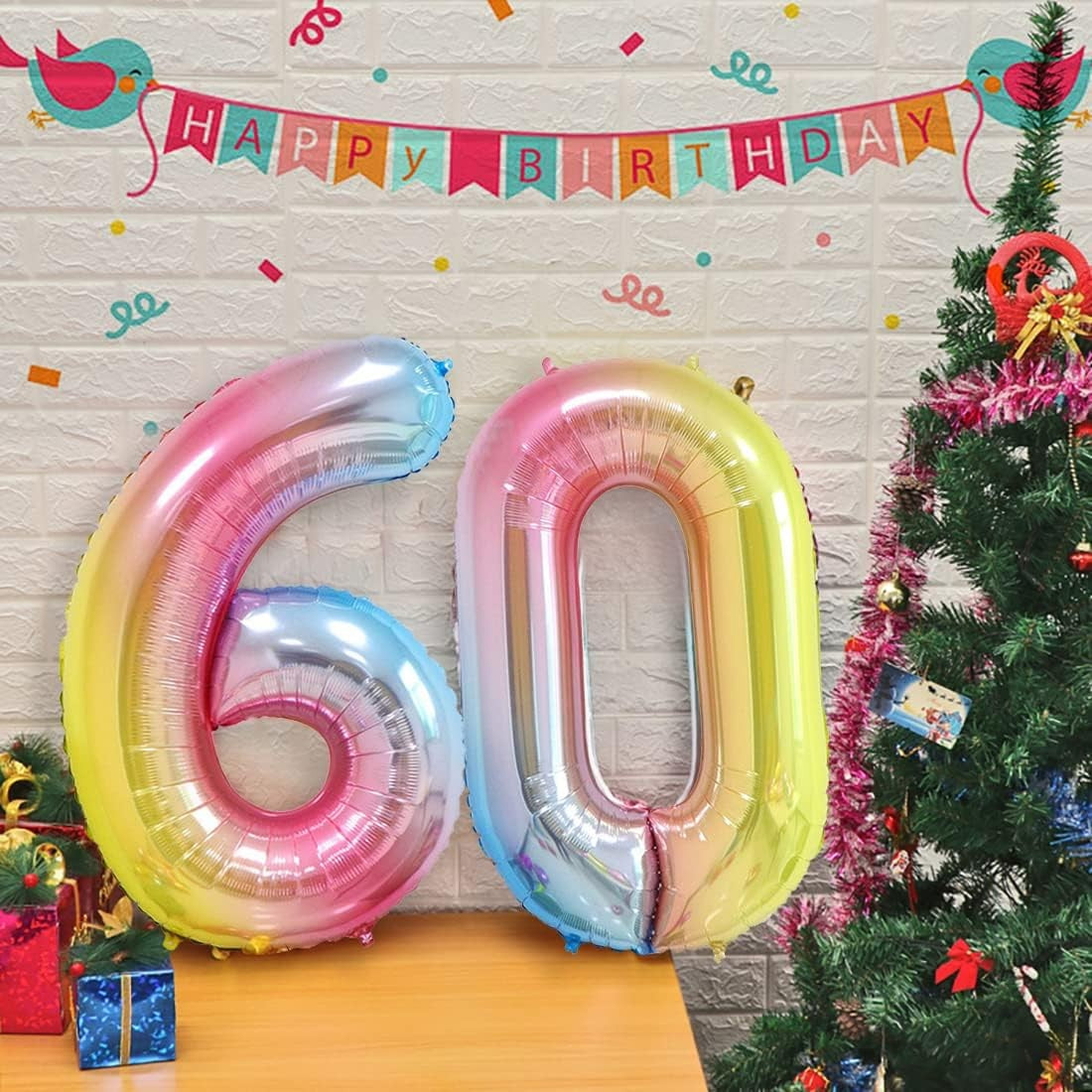 Balon din Folie Metalizata Gradient Klevo, Figurina Cifra, Tema Aniversare 100 cm, Ambalaj Individual, Pai inclus, Umflare cu Aer sau Heliu, Multicolor, Cifra 0