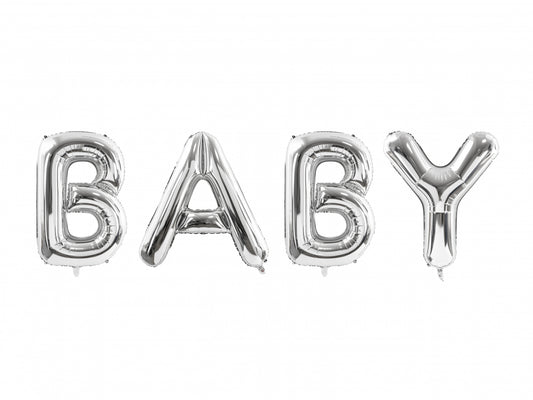 Balon folie Baby, 262x86cm, argintiu (1 buc.)